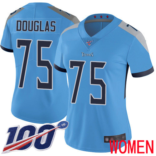Tennessee Titans Limited Light Blue Women Jamil Douglas Alternate Jersey NFL Football #75 100th Season Vapor Untouchable